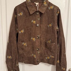 Hem & Thread Brown Floral Button Down Shirt